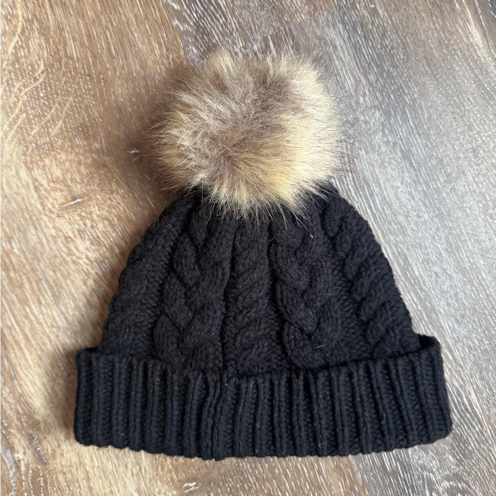 Pendleton Classic Black Wool Winter Hat Cable Kni… - image 4